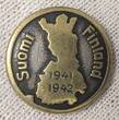 Drittes Reich, Finnland, Deutschland Miniatur Abzeichen mit Schraubscheibe 1941-1942 Finnisch-deutsche Nordfront - Suomi Finland 1941/ 1942 leichte Tragespuren, bitte Bilder ansehen