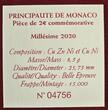 Monaco 2 Euro Gedenkmünze 2020 Naissance d