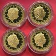 Niue Inseln Islands Mint of Czech Republic 4 x 5 Dollars Gold 2015 End of the Second World War Iwo Jima Liberation of Auschwitz Berlin Fall Prague Polierte Platte mit Originalbox und Zertifikaten