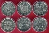Tschechien Lot 6 Münzen Silbergedenkmünzen div. Jahre 6 x 200 Kronen Lot verschiedene Motive Stempelglanz in Kapseln