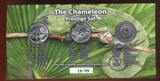 Burkina Faso 2 x 1.000 Francs CFA & 1 Medaille je 1 oz Silber 2017 The Chameleon - Prestige Set Cameleon Kameleon Stgl. bzw. prooflike in Glaskasten mit Box & Zert.