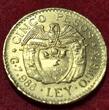 Kolumbien Colombia 5 Pesos 1925 "MFDFLLIN" Small head bust of Simon Bolivar facing right Numista 14 % Spanish 5 fast Bankfrisch Rand Prägebedingt