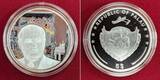 Palau 5 Dollars Silbermünze teilcoloriert 2014 25 Years Fall of the Berlin Wall - Fall der Berliner Mauer Polierte Platte mit Box, Umkarton & Zertifikat