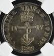 British West Indies 1/4 Dollar 1822 George IV. Colonial Britan. Monet Anchor NGC AU 55 USA Grading Patina