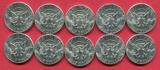 USA 10 x 1/2 Dollar - Half Dollar 1964 Set aus zehn Kennedy Halbdollar fast prfr. - direkt aus der Münzenrolle