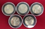 USA 5 x Half Dollar im attraktiven Set Kennedy Halbdollar - Leonardo da Vinci Kollektion Aufwendig verziert mit Box & Zertifikat
