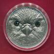 Mongolei 500 Togrog Silbermünze 2016 Sakerfalke - Saker Falcon (1 oz, mit zwei Swarovski-Elementen) Antique finish in Kapsel, Zertifikat, Box & Karton; OVP