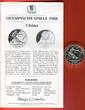 China, Volksrepublik 5 Yuan Silber Ski Abfahrt 1988 Ski Abfahrtslauf, Olympiade Calgary Downhill Skiing Polierte Platte mit MDM Zertifikat
