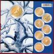 Finnland 7 x 2 Euro Gedenkmünzen + Medaille 2009 Gedenkmünzenset Eichhörnchen - Erikoisrahojen Sarja Stempelglanz(äußerer Pappkarton eingerissen)