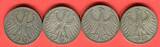 Bundesrepublik Deutschland 4 x 5 DM - Deutsche Mark 1957 Silberadler Lot D F G J - kompletter Jahrgangssatz durchschnittlich ss+ nicht gereinigt