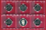 Kanada 5 x 25 Cents Cu/Ni + 1 Dollar Silber 2007-2010 Olympiade Vancouver Winterspiele 2010 Polierte Platte in Viereckkapseln + Zertifikat