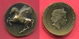 Cook Islands Inseln 250 Dollars 1 Ounce Gold Unze 2022 Pegasos Elisabeth II. Unusual Worldcoin Antique finish hohes Relieff mit OVP unn Zertifikat