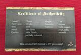 Ghana 5 Cedis Silbermünze leicht angelaufen 2019 Rheingold - The Nibelungenlied mit Rubin, Smaragd, Perle & Gold Nugget Stgl. Farbmünze mit Zertifikat & Holzboxon