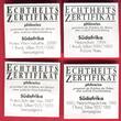 Südafrika 6 x 1 Rand Silbermünzen 1994-98 & 2000 Rand-Lot Gedenkmünzen verschiedene Motive 6 x PP + 2 Stgl. in Kapseln & vier Zertifikate