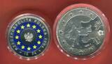 10 Zloty Silber teilcoloriert & Silbermedaille 2004 Polens Beitritt zur Europäischen Union Set inkl. Medaille aus Sterling Silber Polierte Platte mit Box