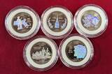 USA 5 x 1/4 Dollar State Quarters 2000 Five Statehood Quarter Dollars Special Edition - mit Hologramm Effekt Prfr. inkl. Box & Zert.