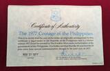 Philippinen 1 Sentimo bis 50 Pisos KMS 1977 Kursmünzensatz - Proof Coinage of the Philippines Polerte Platte mit Box & Zertifikat