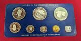 Philippinen 1 Sentimo bis 50 Pisos KMS 1977 Kursmünzensatz - Proof Coinage of the Philippines Polerte Platte mit Box & Zertifikat