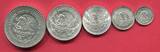 Mexiko 1, 1/2, 1/4, 1/10, 1/20 Onza 1992 Libertad 5 Münzen Set Bankfrisch