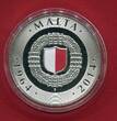 10 Euro Silbermünze 2014 Maltas Unabhängigkeit 1964 - 2014 (m. Farbapplikation) Polierte Platte in Kapsel mit Zertifikat & Holzbox