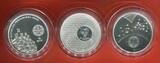 Portugal 3 x 8 Euro Silbermünzen 2003 The Values of Football - Passion, Celebration & Fair Play - Fußball Polierte Platte mit Etui, Zertifikat & Umkarton