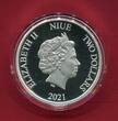 Niue 2 Dollars Silbermünze 2021 Herr der Ringe - Frodo (1 oz, m. Farbapplikation) Polierte Platte in Kapsel, Zertifikat, Holzbox & Karton; OVP