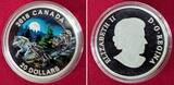 Kanada 20 Dollars Silbermünze - 1 oz Proof Silver Coin 2018 Geometry in Art - Geometric Fauna Grey Wolves Wolf Polierte Platte Farbmünze mit Zertifikat, Box & Karton