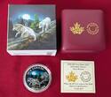 Kanada 20 Dollars Silbermünze - 1 oz Proof Silver Coin 2018 Geometry in Art - Geometric Fauna Grey Wolves Wolf Polierte Platte Farbmünze mit Zertifikat, Box & Karton
