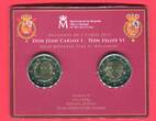 Spanien 2 x 2 Euro 2014 Thronwechsel Don Juan Carlos I. - Don Felipe VI. Stempelglanz im Blister