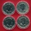 Kanada Canada 4 x 5 Dollars Silbermünzen 2007 Maple Leaf - Vier Jahreszeiten - Four Seasons Columns of Working Life (4 x 1 oz) Stempelglanz in Kapsel mit Zertifikat & Box