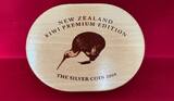 Neuseeland 3 x 1 Dollar Silbermünzen 2009 Kiwi - Premium Edition (3 * 1 oz, coloriert & Goldveredelung, selten / rar) Polierte Platte in Kapsel, Zertifikat & Holzbox; OVP