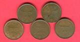 Weimarer Republik 5 x 4 Reichspfennig 1932 A-J Brüning Taler Lot - ohne E Lot, bitte Bilder ansehen
