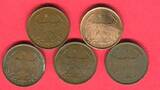 Weimarer Republik 5 x 4 Reichspfennig 1932 A-J Brüning Taler Lot - ohne E Lot, bitte Bilder ansehen