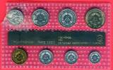 DDR Kursmünzensatz 1990 KMS 1 Pfennig bis 2 Mark, Brandenburg Tor Stempelglanz Exportqualität Noppenfolie beschädigt