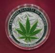 Benin 100 Francs CFA Cu-Ni-Münze 2010 Berühmte Pflanzen - Cannabis Sativa (m. Farbapplikation, versilbert) Polierte Platte in Kapsel, Zertifikat, Box & Karton; OVP