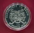 Benin 100 Francs CFA Cu-Ni-Münze 2010 Berühmte Pflanzen - Cannabis Sativa (m. Farbapplikation, versilbert) Polierte Platte in Kapsel, Zertifikat, Box & Karton; OVP