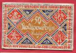 Bielefeld Notgeld der besonderen Art 50 Mark 9. April 1922 Seide Stadtsparkasse fast kassenfrisch I/II
