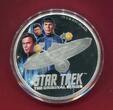 Tuvalu 2 Dollars Silber 2019 Star Trek™ - Enterprise & Crew (2 oz m. Farbauflage) Polierte Platte in Kapsel mit Zertifikat & Box; OVP