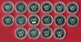 DR Kongo 16 x 20 Francs CFA Silber 2019-2020 Predators-Serie - 16 Motive (je 1 oz, m. Chromit- und Goldveredelung) Stempelglanz in Kapseln m. Zertifikaten & Folder; OVP