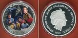 Tuvalu 2 Dollars Silber - 2 oz Silver Proof Coin 2016 Star Trek™ - U.S.S. Enterprise NCC-1701 Crew Polierte Platte in Kapsel mit Zertifikat & Box; OVP