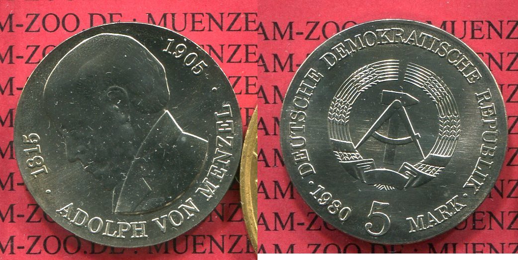 DDR GDR Eastern Germany 5 Mark Gedenkmünze Commemorative Coin DDR 5