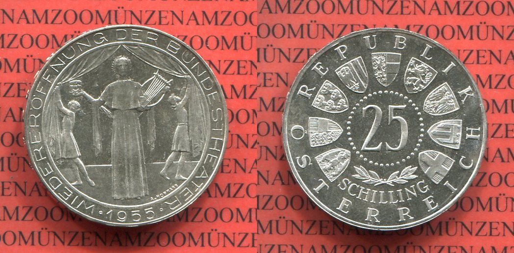 Österreich, Austria 25 Schilling ATS Silber Österreich 25 Schilling