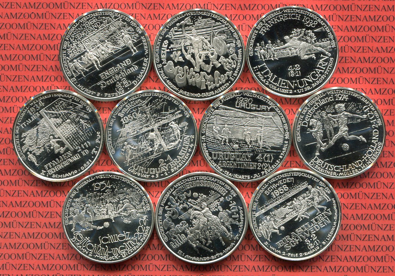 Bundesrepublik Deutschland Medaillensuite Medaillensatz Fußball Weltmeisterschaft 1974 aus