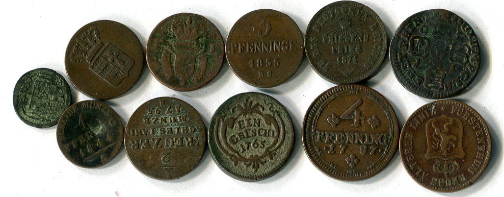Altdeutschland diverse Währungen 1765-1871 Lot von Kursmünzen aus dem ...