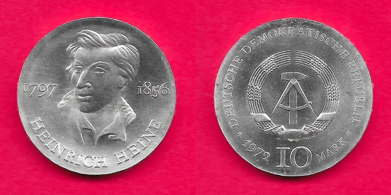 Deutsche Demokratische Republik 10 Mark Gedenkmünze 1972 DDR GDR