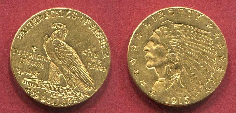USA 2 1 2 Dollars Gold 1915 Indian Head Indianer Dollar Gutes usa-2-1-2-dollars-gold-1915-indian-head-indianer-dollar-gutes