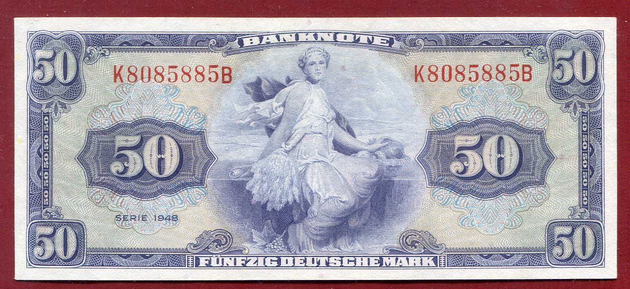 Bundesrepublik Deutschland Berlin 50 DM Deutsche Mark Kopfgeld 1948 