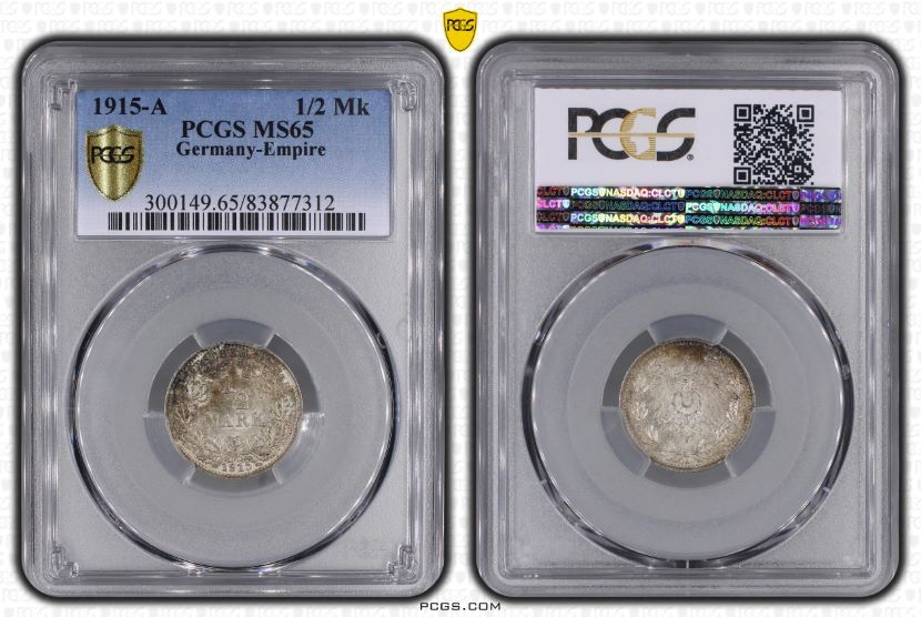 Germany Empire Deutsches Kaiserreich 1 2 Mark 1915 A Kursm nze PCGS germany-empire-deutsches-kaiserreich-1-2-mark-1915-a-kursm-nze-pcgs