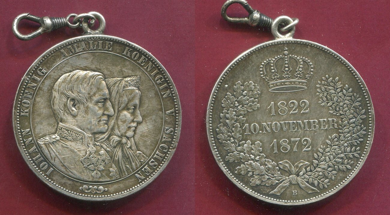 Sachsen Doppeltaler 2 Taler Vereinstaler Doppeltaler 1872 Goldene