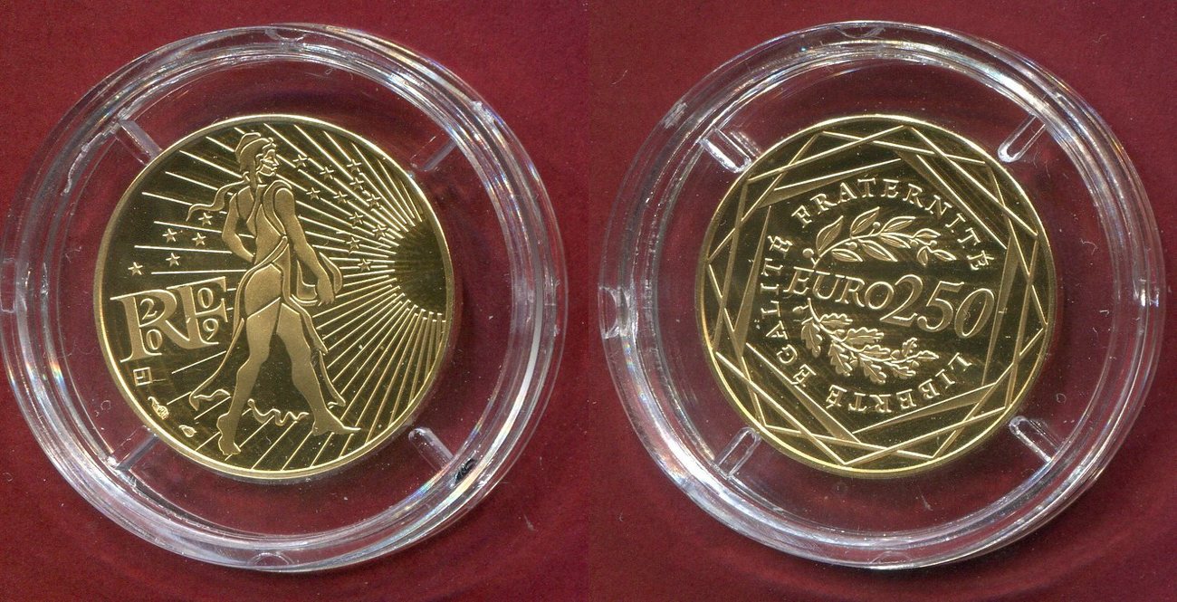 250 Euro Goldmünze Kursmünze Frankreich 250 Euro 2009 Goldmünze \